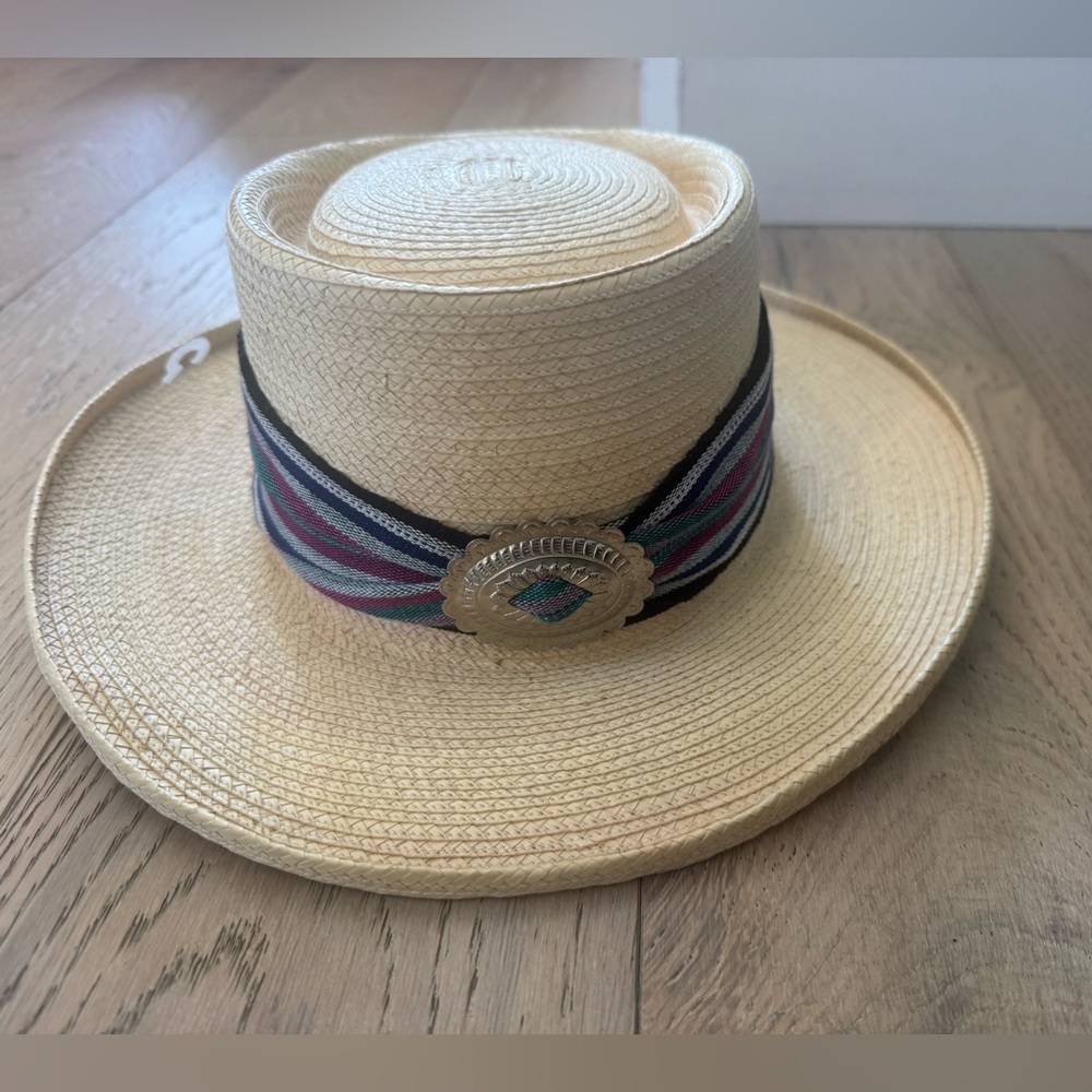 Authentic Mayan Palm Leaf Hat Handwoven Guatemala Maya-Quiché Indians Size 6